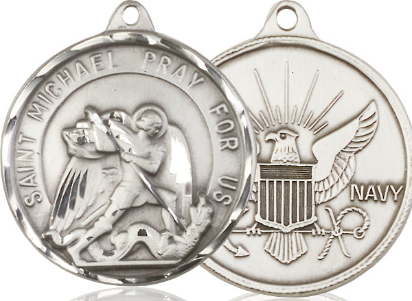 Sterling Silver Saint Michael Navy Medal