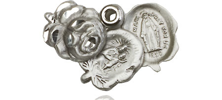 Sterling Silver Rosebud Medal