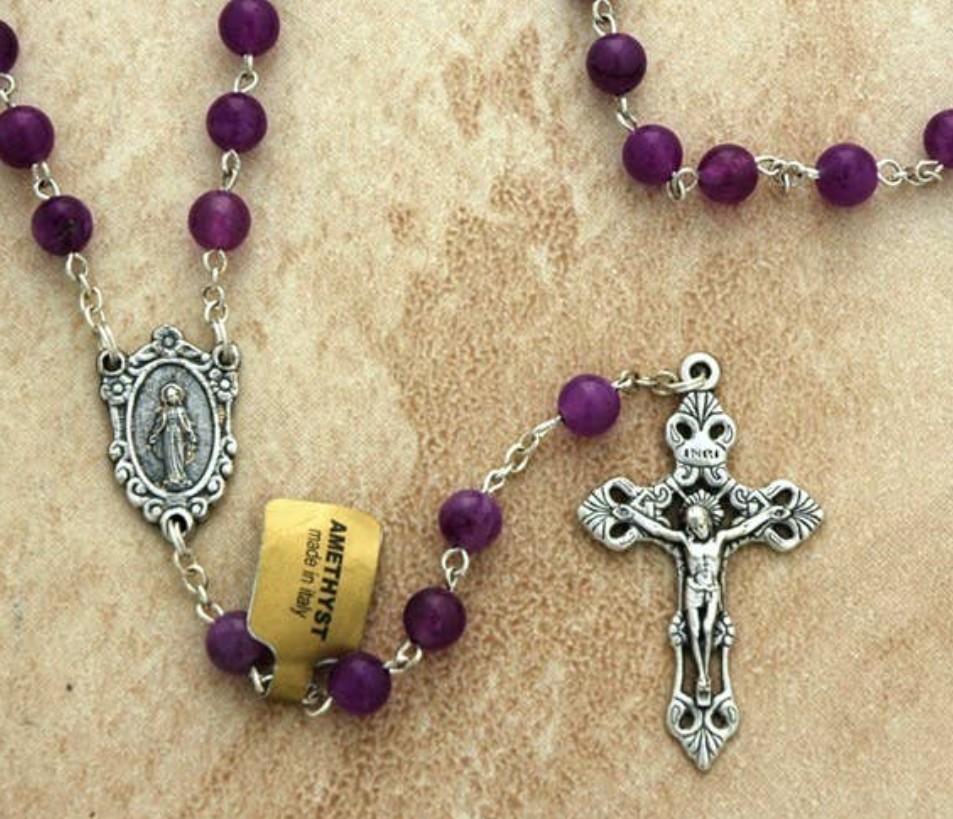 Italian Rosary, Amethyst, 6mm