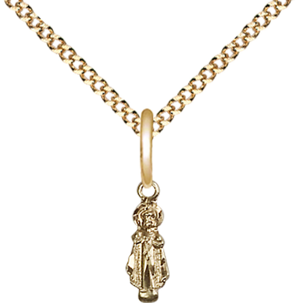 14kt Gold Filled Infant Pendant on a 18 inch Gold Plate Light Curb chain