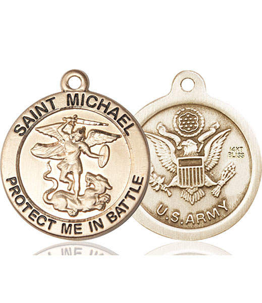 14kt Gold Saint Michael Army Medal