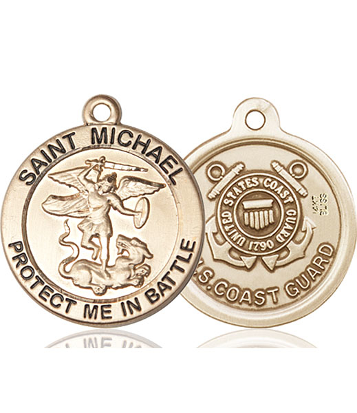 14kt Gold Saint Michael Coast Guard Medal