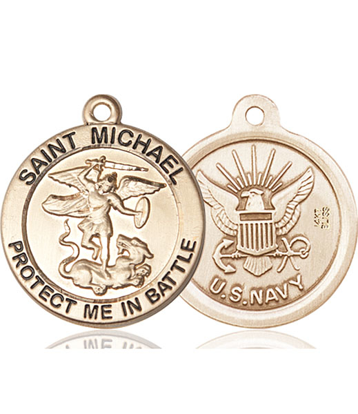 14kt Gold Saint Michael Navy Medal