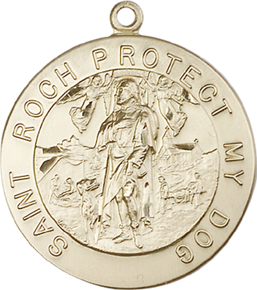 14kt Gold Saint Roch Medal