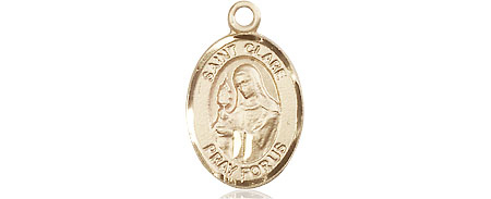 14kt Gold Saint Clare of Assisi Medal