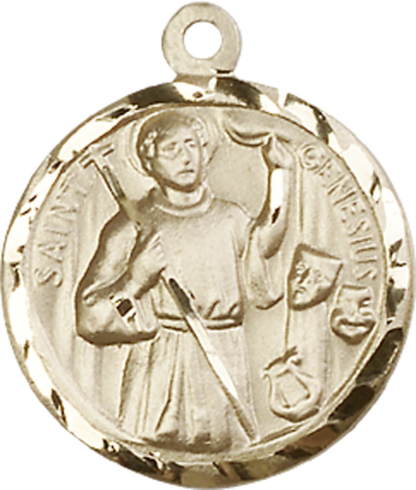 14kt Gold Saint Genesius of Rome Medal