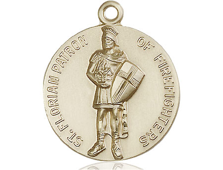 14kt Gold Saint Florian Medal