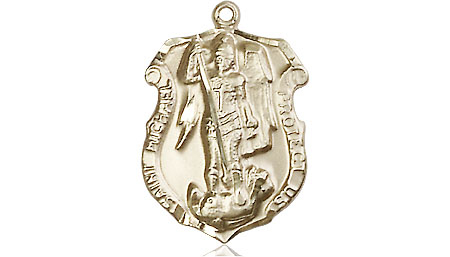 14kt Gold Saint Michael the Archangel Shield Medal