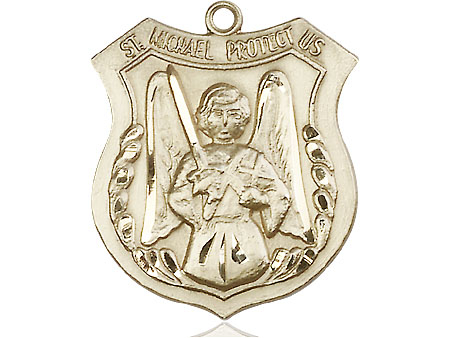 14kt Gold Saint Michael the Archangel Medal