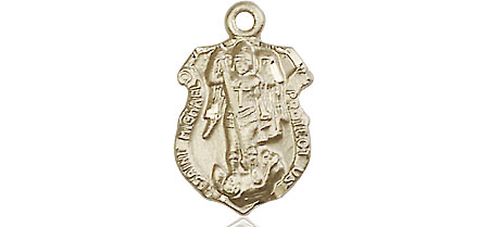 14kt Gold Saint Michael the Archangel Shield Medal