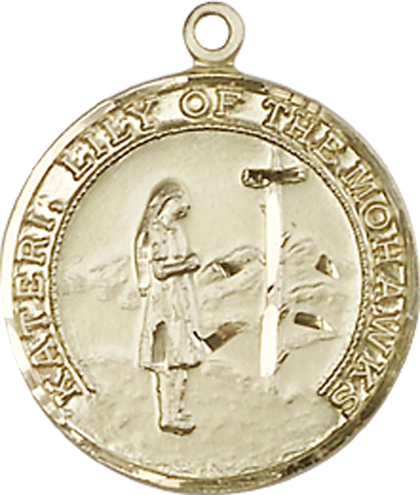 14kt Gold Saint Kateri Medal