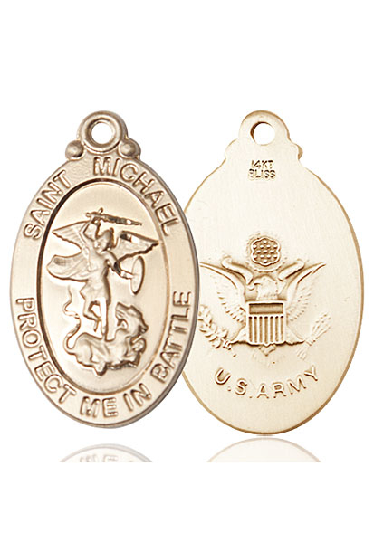 14kt Gold Saint Michael Army Medal