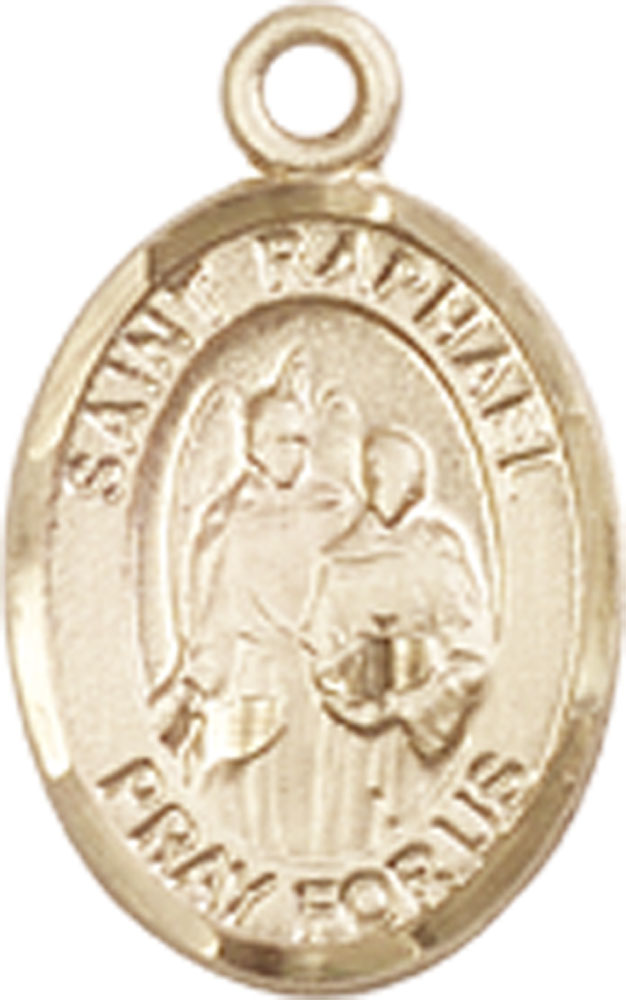 14kt Gold Saint Raphael the Archangel Medal