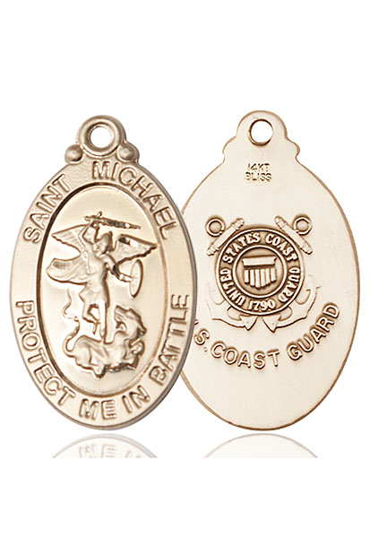 14kt Gold Saint Michael Guardian Angel Coast Guard Medal