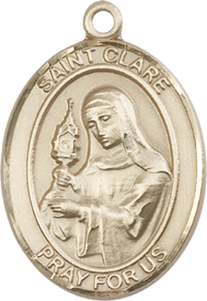 14kt Gold Saint Clare of Assisi Medal