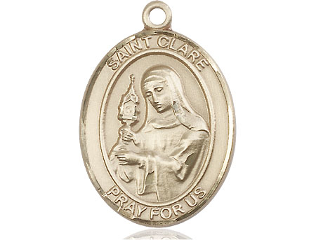 14kt Gold Saint Clare of Assisi Medal