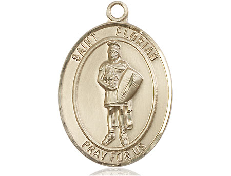 14kt Gold Saint Florian Medal