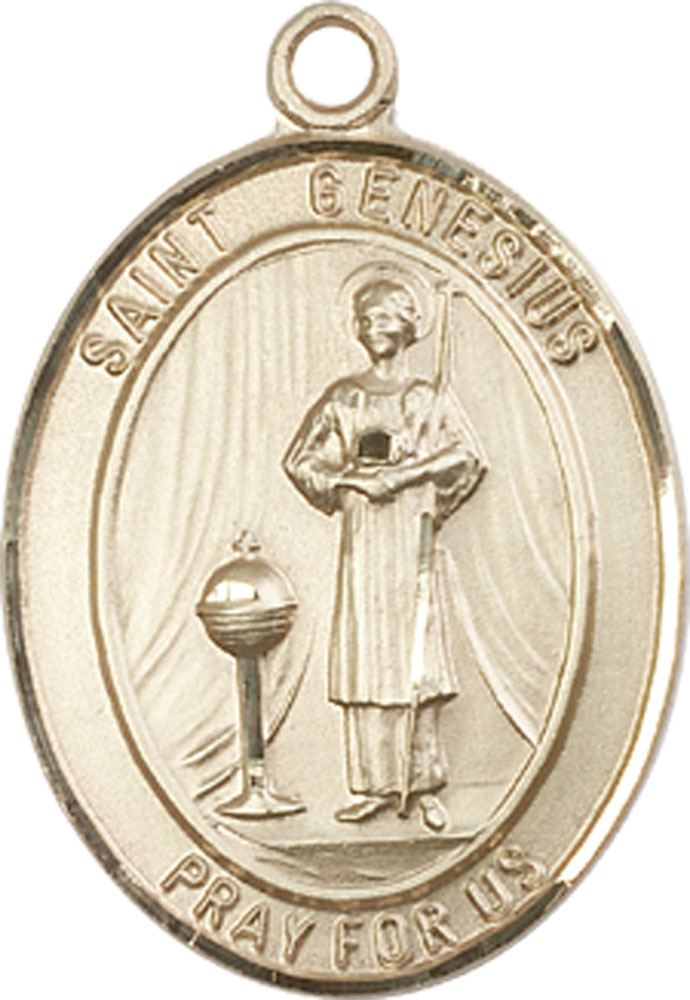14kt Gold Saint Genesius of Rome Medal