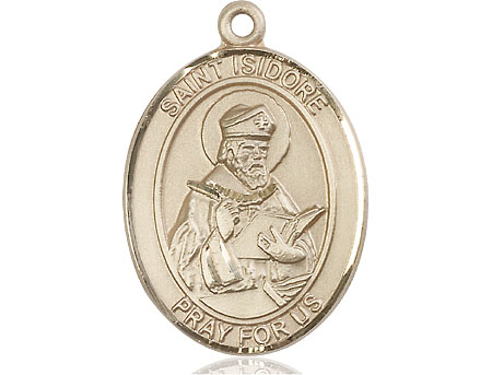 14kt Gold Saint Isidore of Seville Medal