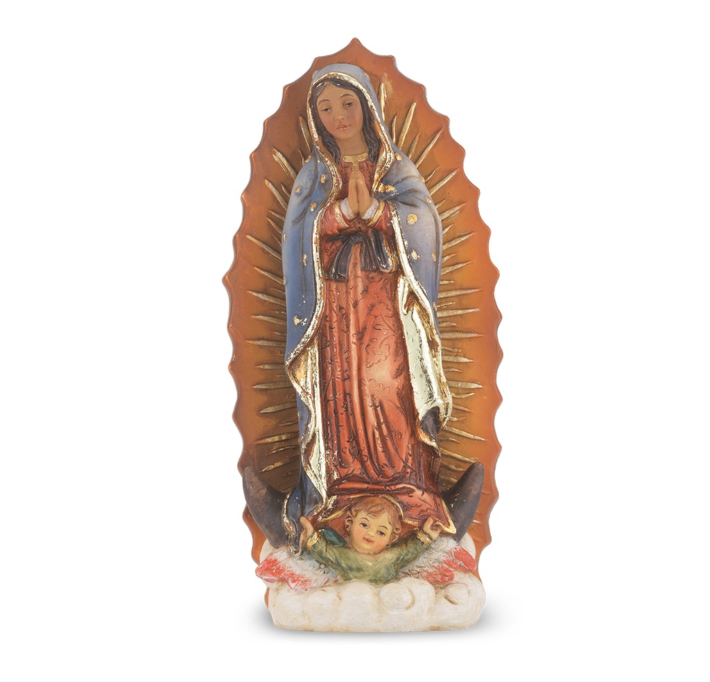 4&quot; Cold Cast Resin Hand Painted Statue of Our Lady Of Guadalupe