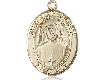 14kt Gold Saint Maria Faustina Medal