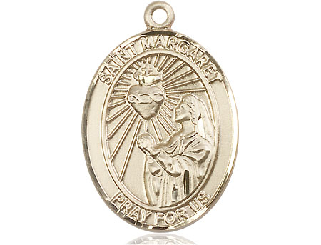 14kt Gold Saint Margaret Mary Alacoque Medal