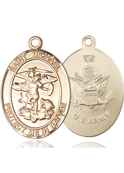 14kt Gold Saint Michael Army Medal