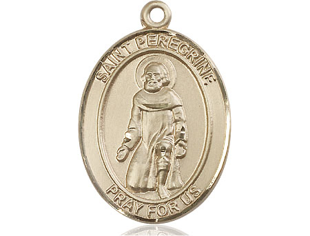 14kt Gold Saint Peregrine Laziosi Medal