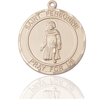 14kt Gold Saint Peregrine Medal