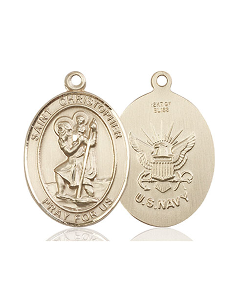 14kt Gold Saint Michael Navy Medal