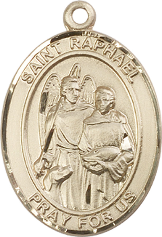 14kt Gold Saint Raphael the Archangel Medal