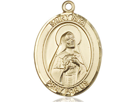 14kt Gold Saint Rita of Cascia Medal