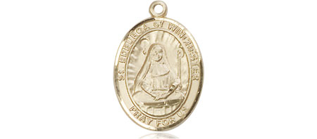 14kt Gold Saint Edburga of Winchester Medal