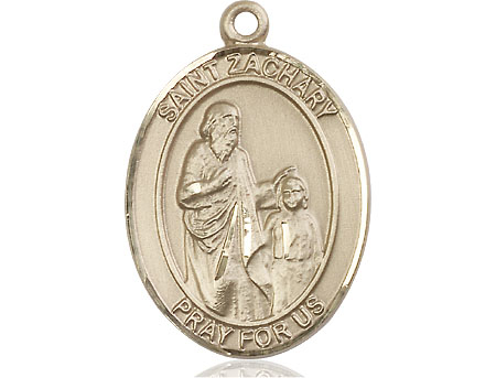 14kt Gold Saint Zachary Medal