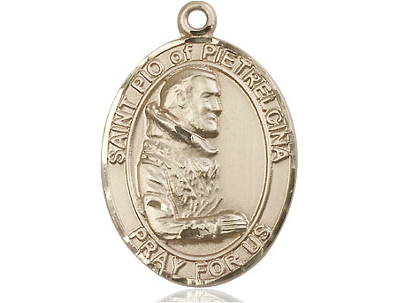 14kt Gold Saint Pio of Pietrelcina Medal