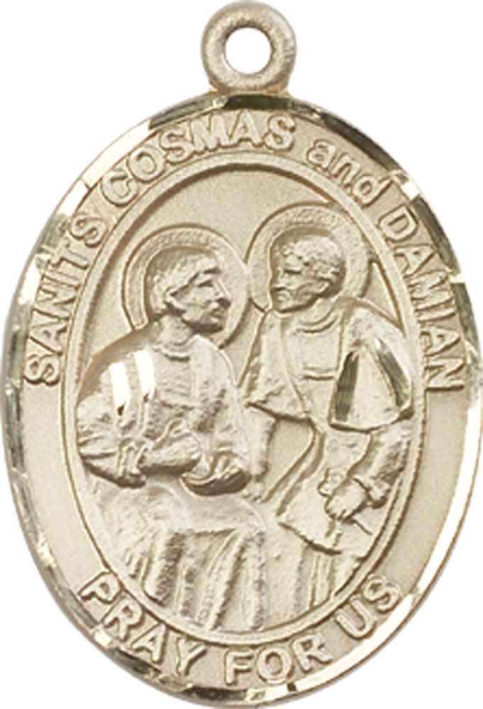 14kt Gold Saints Cosmas &amp; Damian Medal