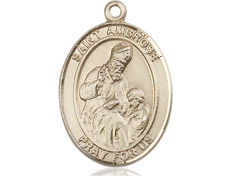 14kt Gold Saint Ambrose Medal