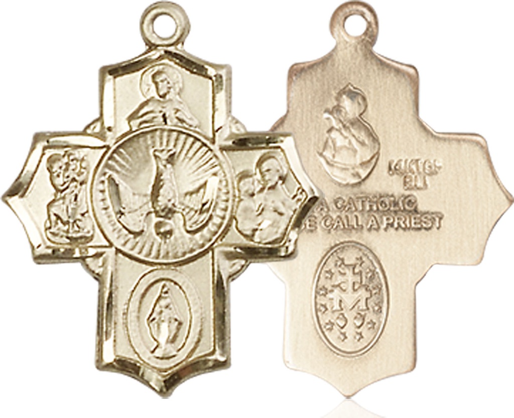 14kt Gold Filled 5-Way Medal