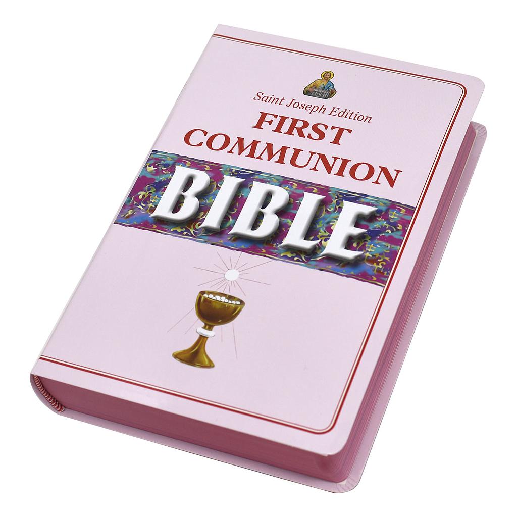 St. Joseph First Communion bible  Pink