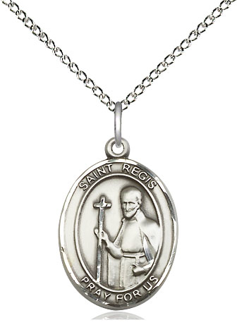 Sterling Silver Saint Regis Pendant on a 18 inch Sterling Silver Light Curb chain
