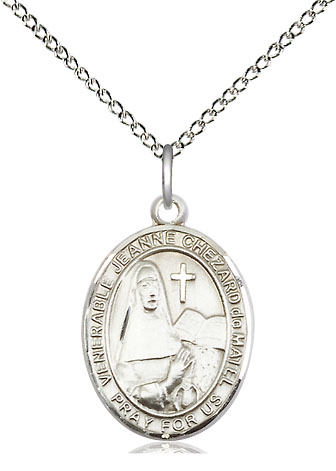 Sterling Silver Jeanne Chezard de Matel Pendant on a 18 inch Sterling Silver Light Curb chain