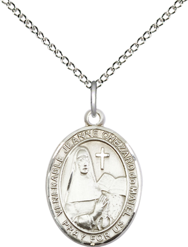 Sterling Silver Jeanne Chezard de Matel Pendant on a 18 inch Sterling Silver Light Curb chain