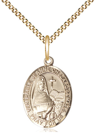 14kt Gold Filled Jeanne Chezard de Matel Pendant on a 18 inch Gold Plate Light Curb chain