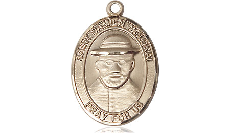 14kt Gold Filled Saint Damien of Molokai Medal