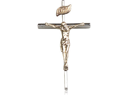 Two-Tone GF/SS Crucifix Medal
