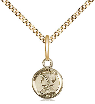 14kt Gold Filled Saint Elizabeth Ann Seton Pendant on a 18 inch Gold Plate Light Curb chain