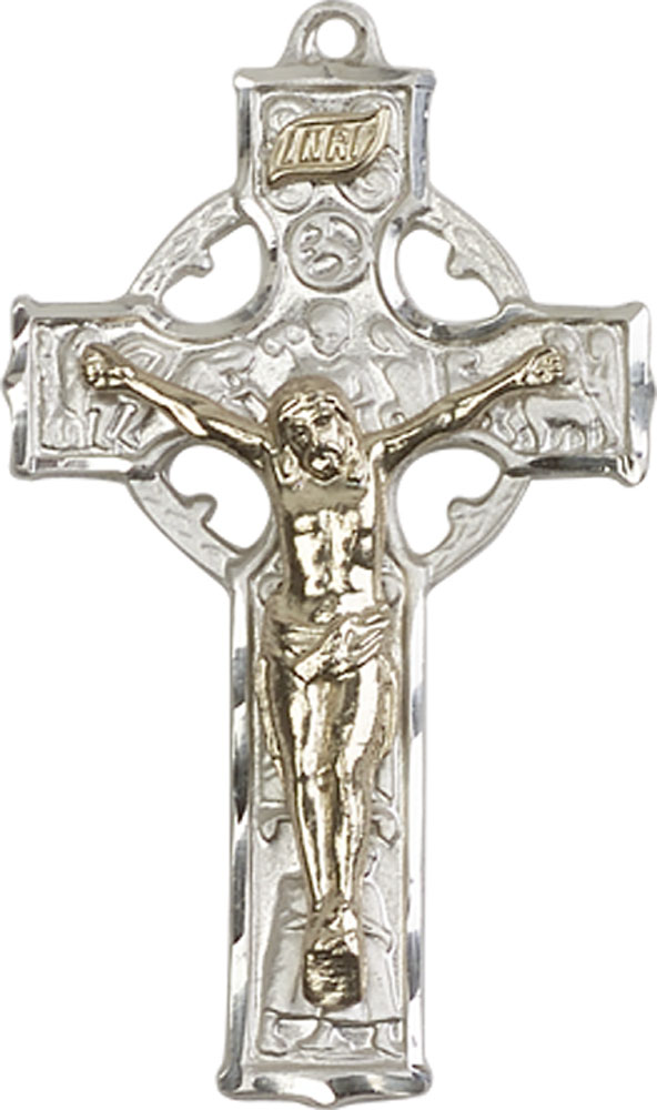 Two-Tone GF/SS Celtic Crucifix Medal