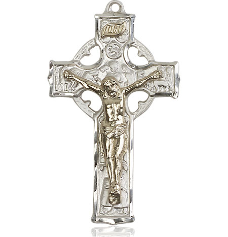 Two-Tone GF/SS Celtic Crucifix Medal