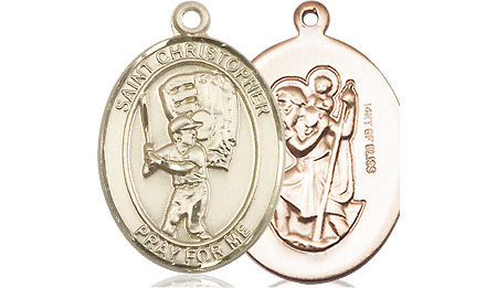 14kt Gold Filled Saint Christopher Baseball Medal