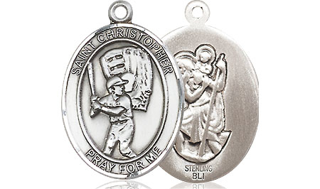 Sterling Silver Saint Christopher Baseball Medal